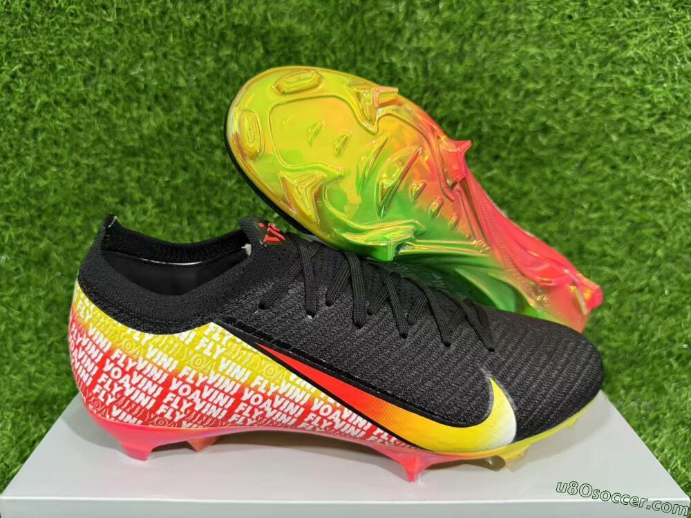 Nike Air Zoom Mercurial Vapor 16 Elite FG Firm Ground Soccer Cleats - Black/Red/Yellow