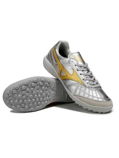 Mizuno Morelia Neo 4 TF Artificial Turf Soccer Shoes - Silver/Grey/Gold