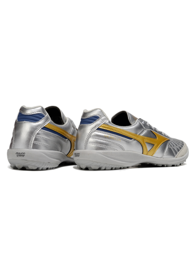 Mizuno Morelia Neo 4 TF Artificial Turf Soccer Shoes - Silver/Grey/Gold