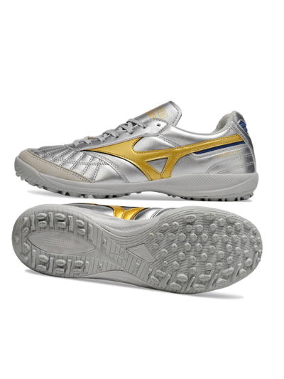 Mizuno Morelia Neo 4 TF Artificial Turf Soccer Shoes - Silver/Grey/Gold