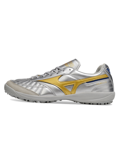 Mizuno Morelia Neo 4 TF Artificial Turf Soccer Shoes - Silver/Grey/Gold