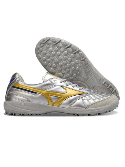 Mizuno Morelia Neo 4 TF Artificial Turf Soccer Shoes - Silver/Grey/Gold