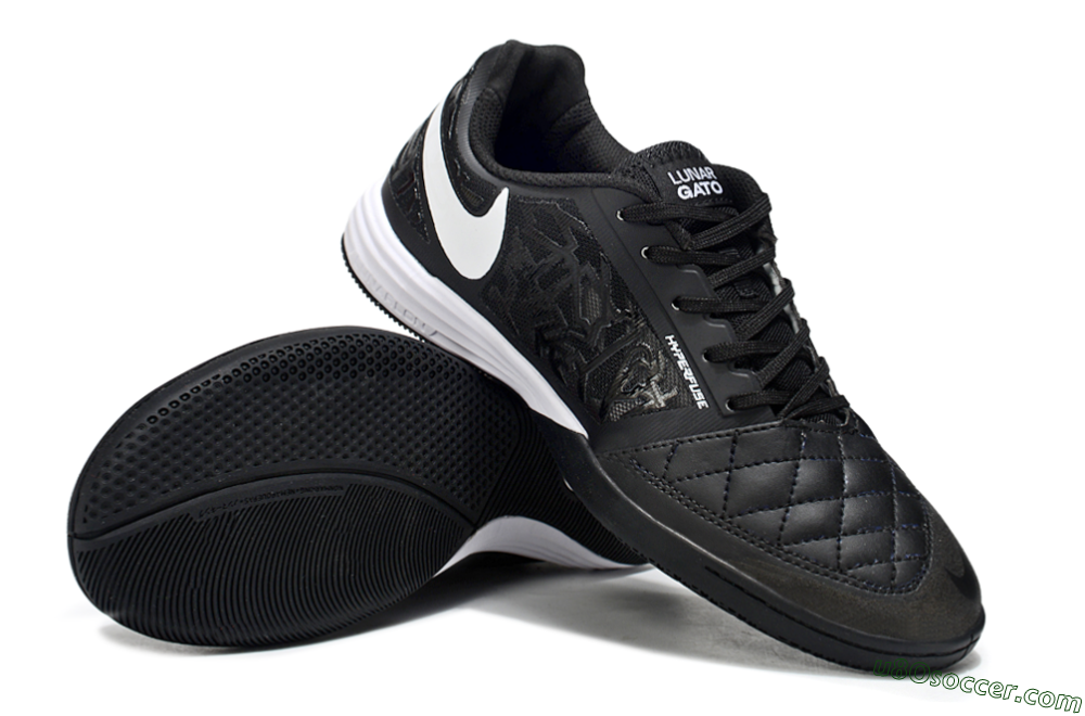 Nike Lunar Gato 2 IC Indoor & Futsal Soccer Shoes - Black/White 4