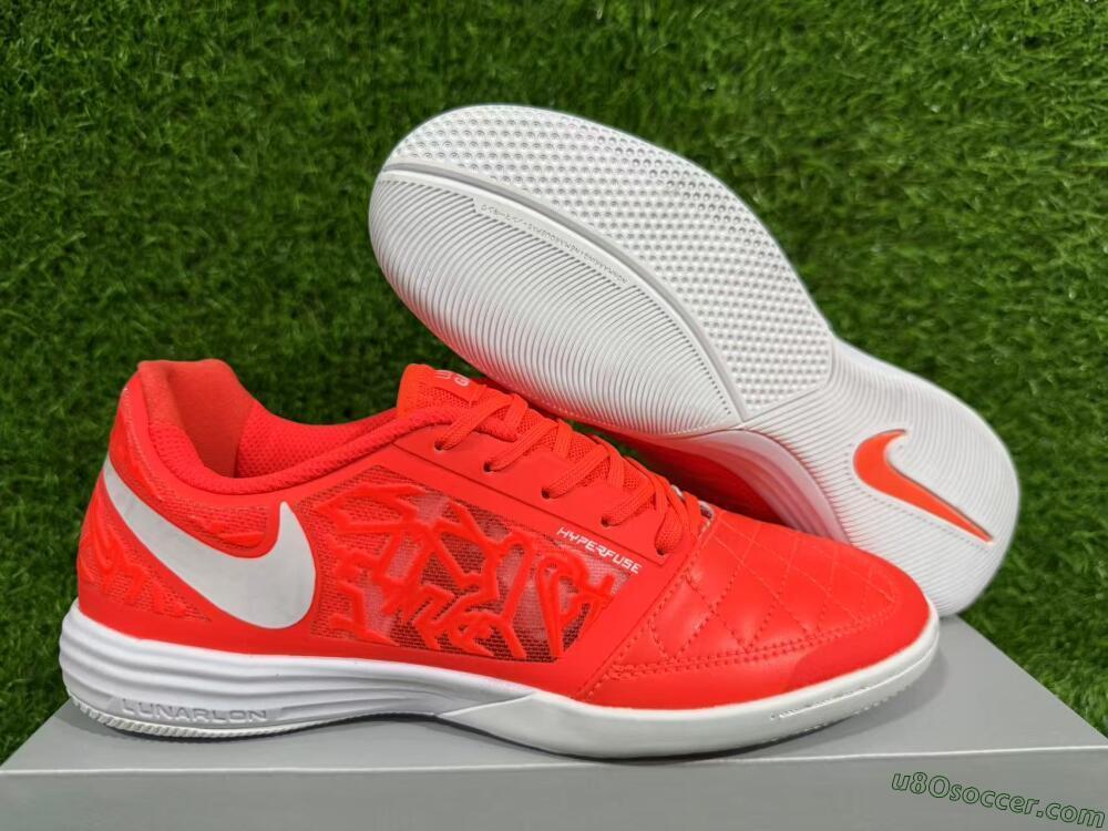 Nike Lunar Gato 2 IC Indoor & Futsal Soccer Shoes - Red/White