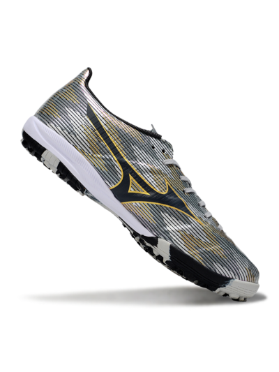 Mizuno Morelia Alpha Beta TF Artificial Turf Soccer Shoes - Silver/Gold/Black