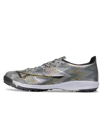 Mizuno Morelia Alpha Beta TF Artificial Turf Soccer Shoes - Silver/Gold/Black