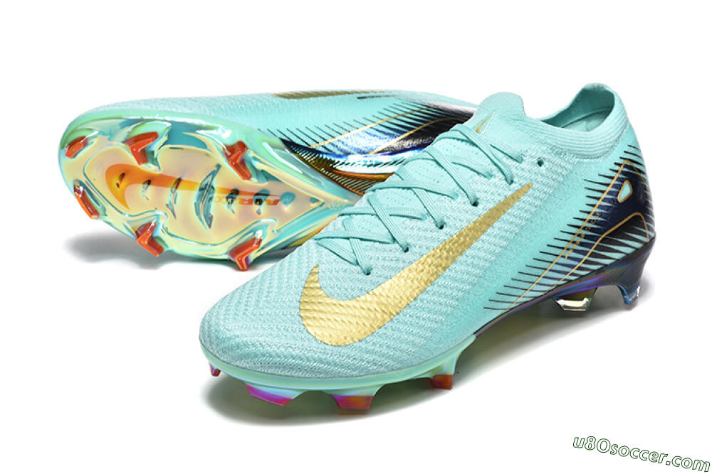 Nike Air Zoom Mercurial Vapor 16 Elite FG Firm Ground Soccer Cleats - Jade/Gold/Black 3