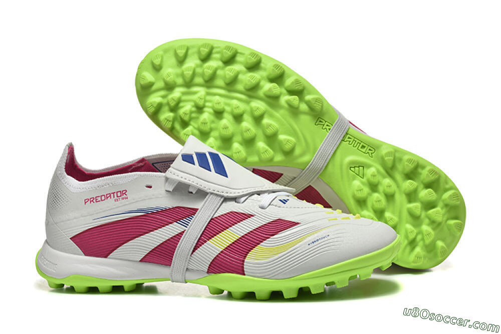 Adidas Predator 25 Elite Foldover Tongue TF Artificial Turf Soccer Shoes - Grey/Red/Yellow 1