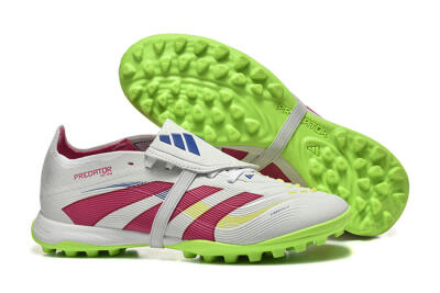 Adidas Predator 25 Elite Foldover Tongue TF Artificial Turf Soccer Shoes - Grey/Red/Yellow