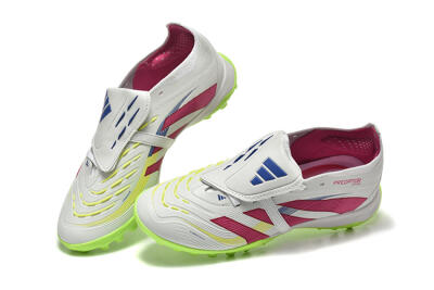Adidas Predator 25 Elite Foldover Tongue TF Artificial Turf Soccer Shoes - Grey/Red/Yellow