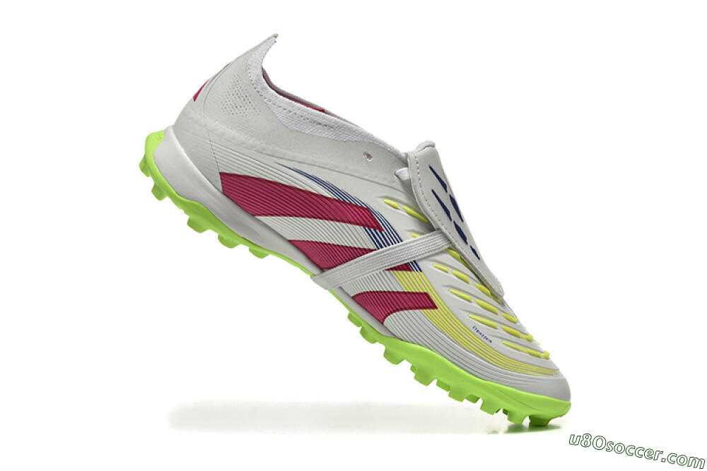 Adidas Predator 25 Elite Foldover Tongue TF Artificial Turf Soccer Shoes - Grey/Red/Yellow 7