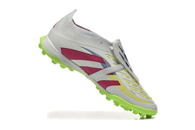 Adidas Predator 25 Elite Foldover Tongue TF Artificial Turf Soccer Shoes - Grey/Red/Yellow