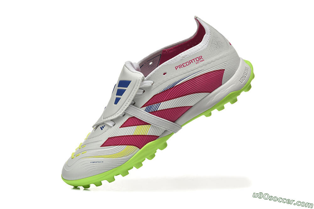 Adidas Predator 25 Elite Foldover Tongue TF Artificial Turf Soccer Shoes - Grey/Red/Yellow 8