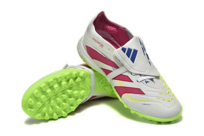 Adidas Predator 25 Elite Foldover Tongue TF Artificial Turf Soccer Shoes - Grey/Red/Yellow