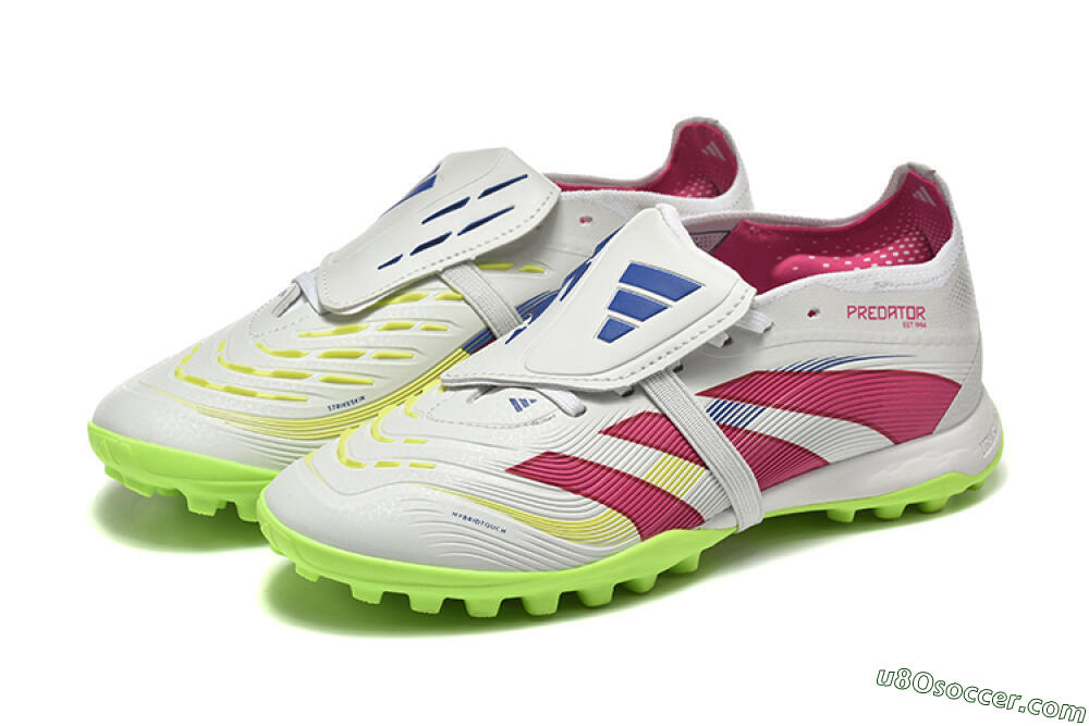 Adidas Predator 25 Elite Foldover Tongue TF Artificial Turf Soccer Shoes - Grey/Red/Yellow 5