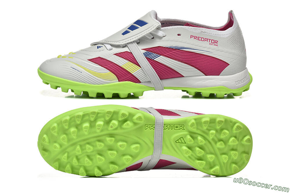 Adidas Predator 25 Elite Foldover Tongue TF Artificial Turf Soccer Shoes - Grey/Red/Yellow 0