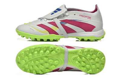 Adidas Predator 25 Elite Foldover Tongue TF Artificial Turf Soccer Shoes - Grey/Red/Yellow