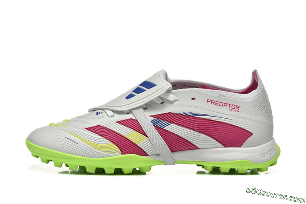 Adidas Predator 25 Elite Foldover Tongue TF Artificial Turf Soccer Shoes - Grey/Red/Yellow 2