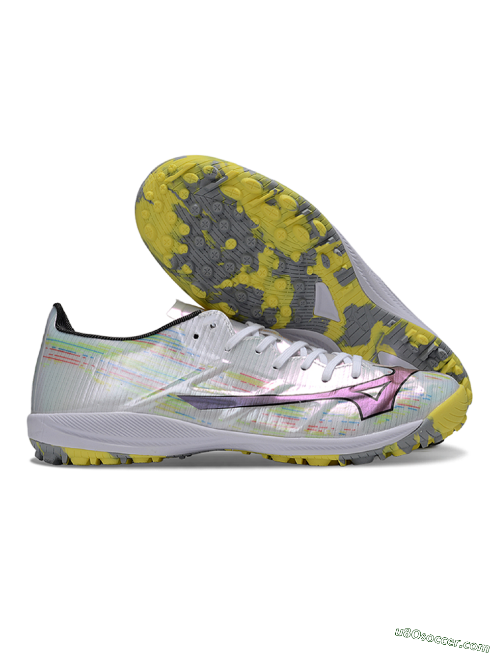 Mizuno Morelia Alpha Beta TF Artificial Turf Soccer Shoes - Yellow/Red/Blue 1