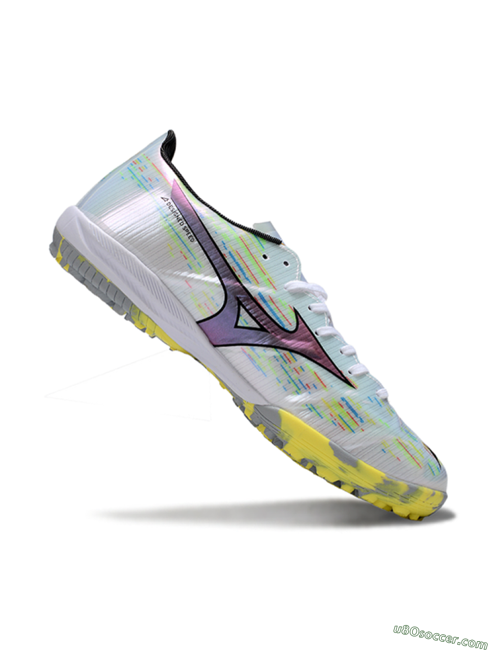 Mizuno Morelia Alpha Beta TF Artificial Turf Soccer Shoes - Yellow/Red/Blue 4
