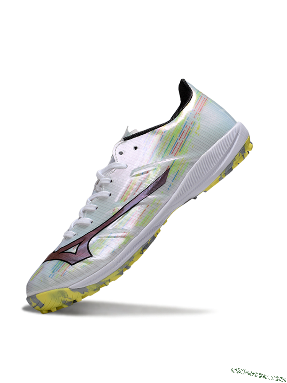 Mizuno Morelia Alpha Beta TF Artificial Turf Soccer Shoes - Yellow/Red/Blue 5