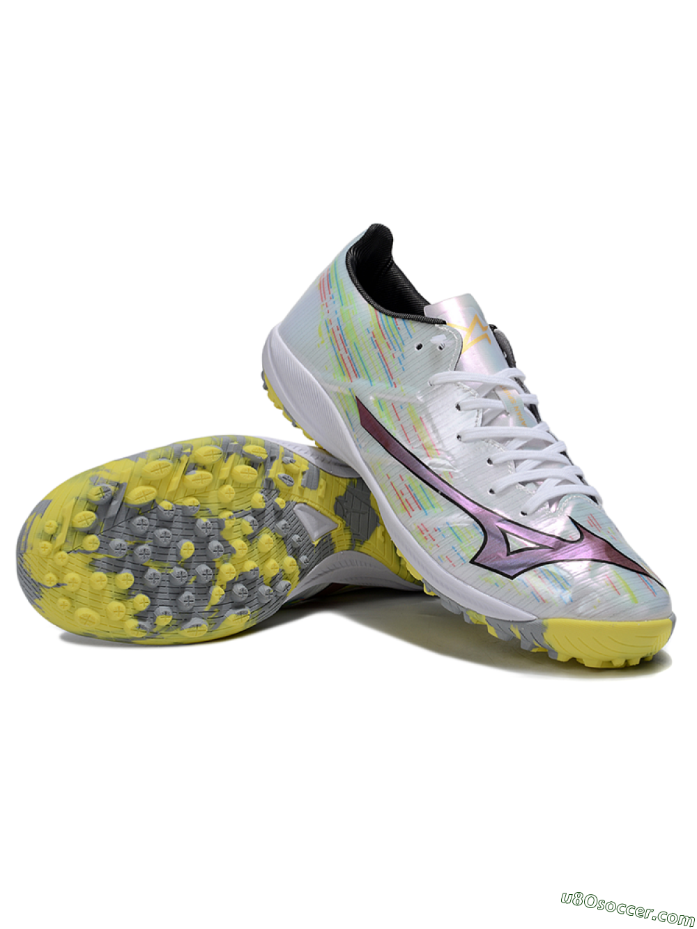 Mizuno Morelia Alpha Beta TF Artificial Turf Soccer Shoes - Yellow/Red/Blue 3