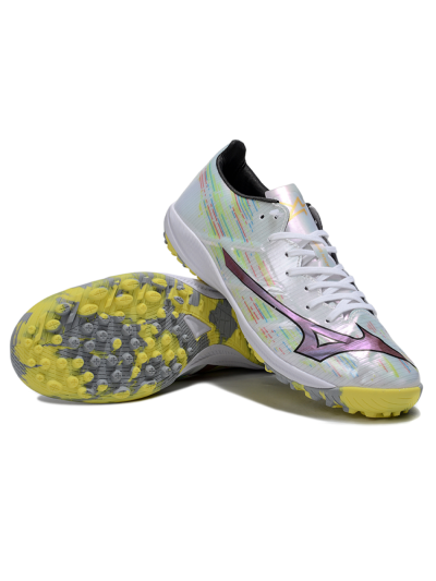 Mizuno Morelia Alpha Beta TF Artificial Turf Soccer Shoes - Yellow/Red/Blue