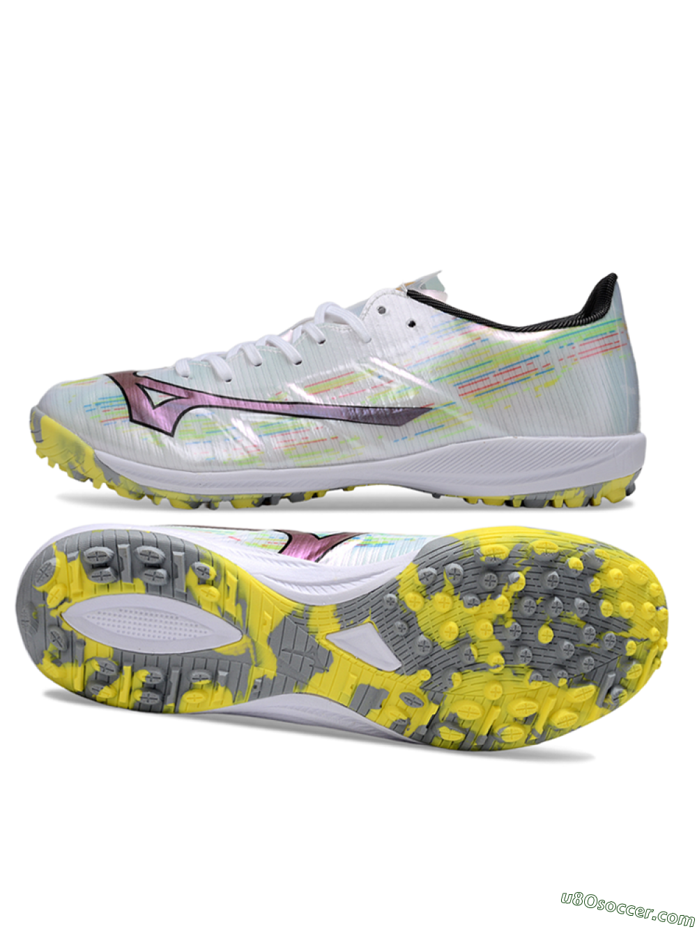 Mizuno Morelia Alpha Beta TF Artificial Turf Soccer Shoes - Yellow/Red/Blue 0