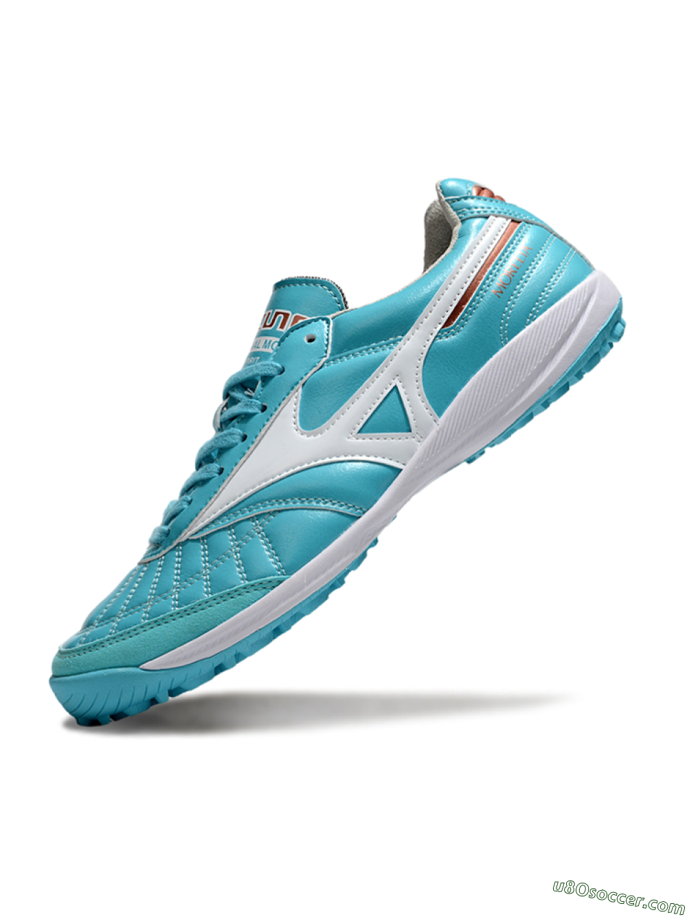 Mizuno Morelia Neo 4 TF Artificial Turf Soccer Shoes - Jade/White/Red 5
