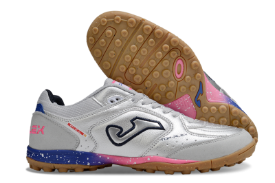 Joma Top Flex TF Artificial Turf Soccer Shoes - Silver/Pink/Blue