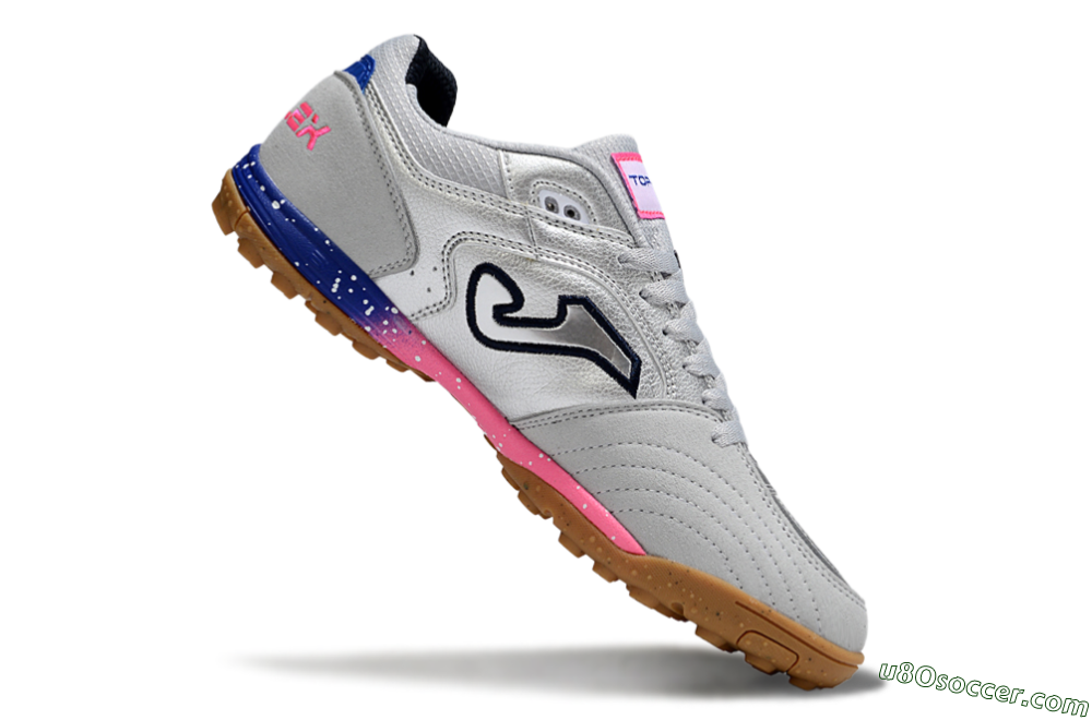 Joma Top Flex TF Artificial Turf Soccer Shoes - Silver/Pink/Blue 4