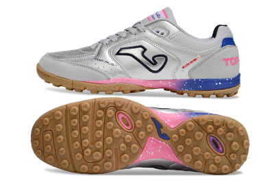 Joma Top Flex TF Artificial Turf Soccer Shoes - Silver/Pink/Blue