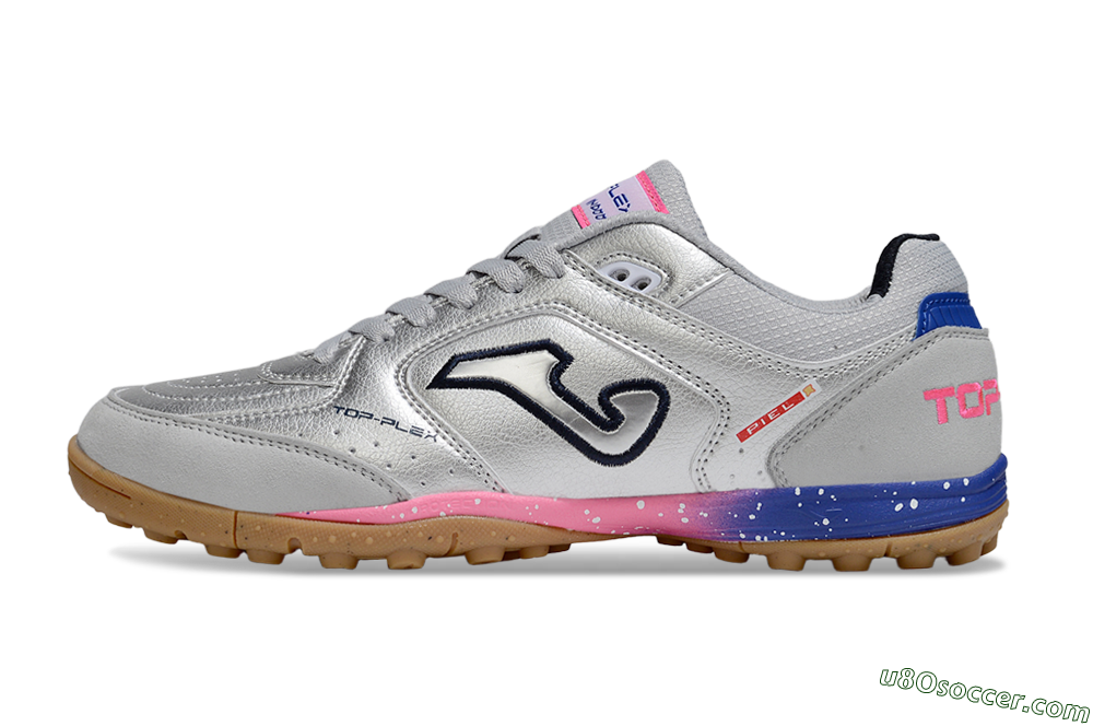 Joma Top Flex TF Artificial Turf Soccer Shoes - Silver/Pink/Blue 2