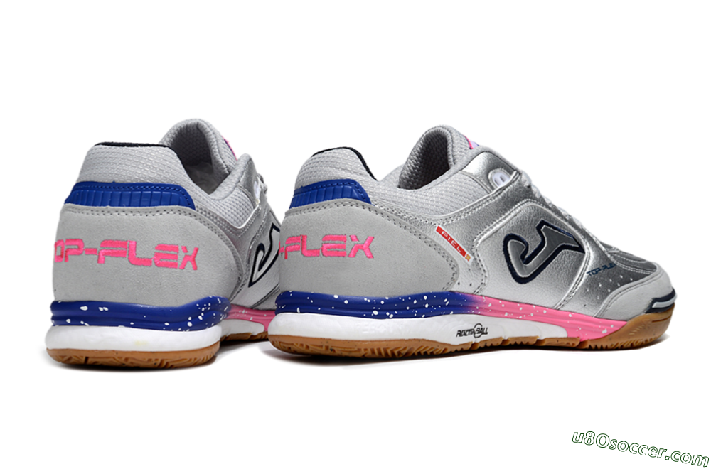 Joma Top Flex IC Indoor & Futsal Soccer Shoes - Silver/Pink/Blue 6