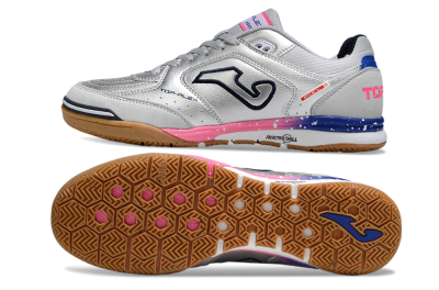 Joma Top Flex IC Indoor & Futsal Soccer Shoes - Silver/Pink/Blue