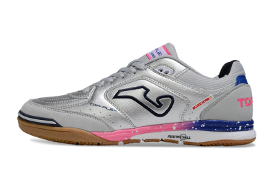 Joma Top Flex IC Indoor & Futsal Soccer Shoes - Silver/Pink/Blue