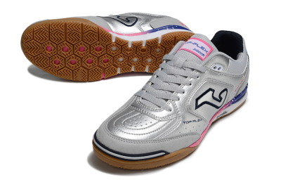 Joma Top Flex IC Indoor & Futsal Soccer Shoes - Silver/Pink/Blue