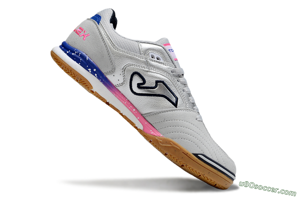 Joma Top Flex IC Indoor & Futsal Soccer Shoes - Silver/Pink/Blue 4