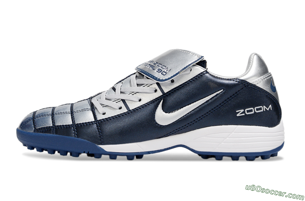 Nike Air Zoom Total 90 III TF Artificial Turf Soccer Shoes - Blue/Silver/White 2