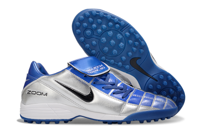 Nike Air Zoom Total 90 III TF Artificial Turf Soccer Shoes - Silver/Blue/Black