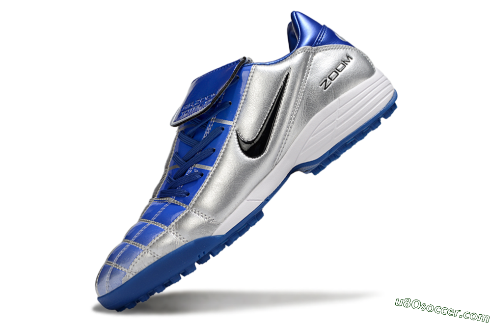 Nike Air Zoom Total 90 III TF Artificial Turf Soccer Shoes - Silver/Blue/Black 5