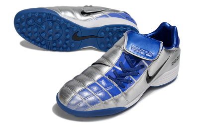 Nike Air Zoom Total 90 III TF Artificial Turf Soccer Shoes - Silver/Blue/Black