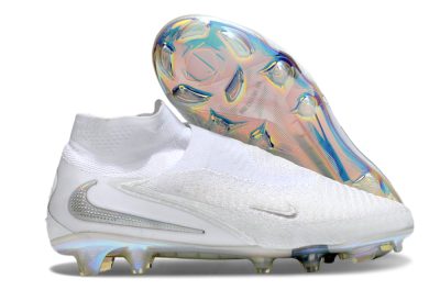 Nike Phantom 6 Elite High FG Firm Ground Soccer Cleats - Beige/White/Silver