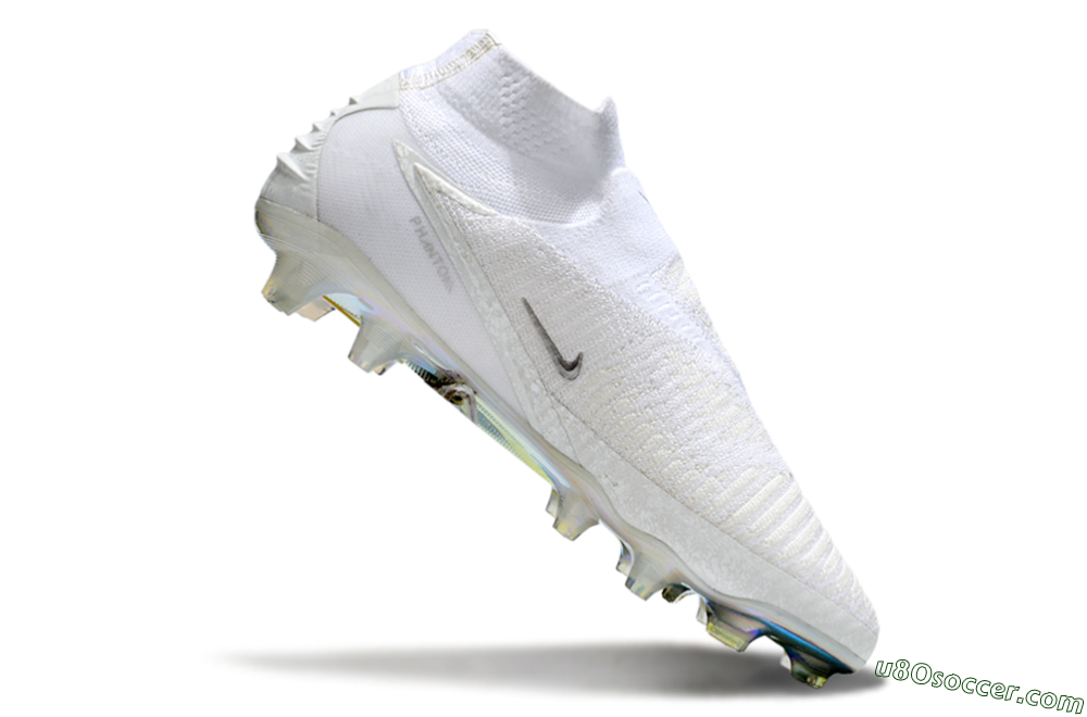 Nike Phantom 6 Elite High FG Firm Ground Soccer Cleats - Beige/White/Silver 4