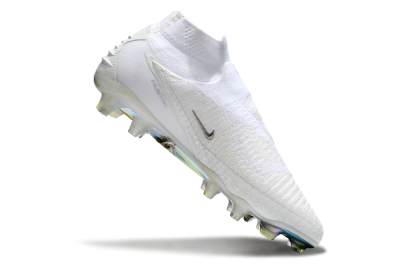 Nike Phantom 6 Elite High FG Firm Ground Soccer Cleats - Beige/White/Silver