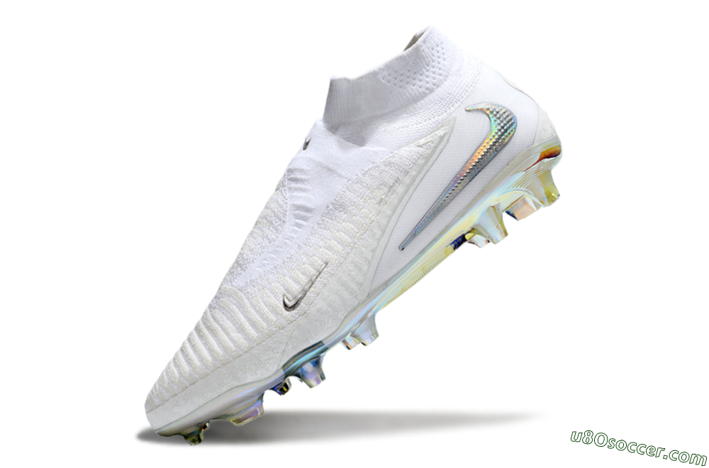 Nike Phantom 6 Elite High FG Firm Ground Soccer Cleats - Beige/White/Silver 5