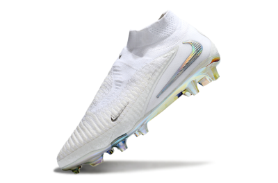 Nike Phantom 6 Elite High FG Firm Ground Soccer Cleats - Beige/White/Silver
