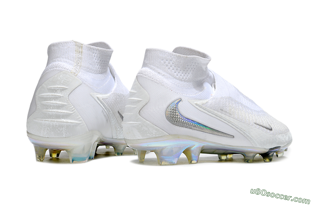 Nike Phantom 6 Elite High FG Firm Ground Soccer Cleats - Beige/White/Silver 6