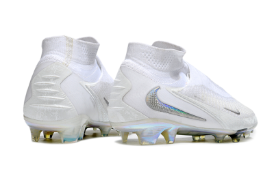 Nike Phantom 6 Elite High FG Firm Ground Soccer Cleats - Beige/White/Silver