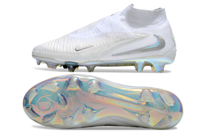 Nike Phantom 6 Elite High FG Firm Ground Soccer Cleats - Beige/White/Silver